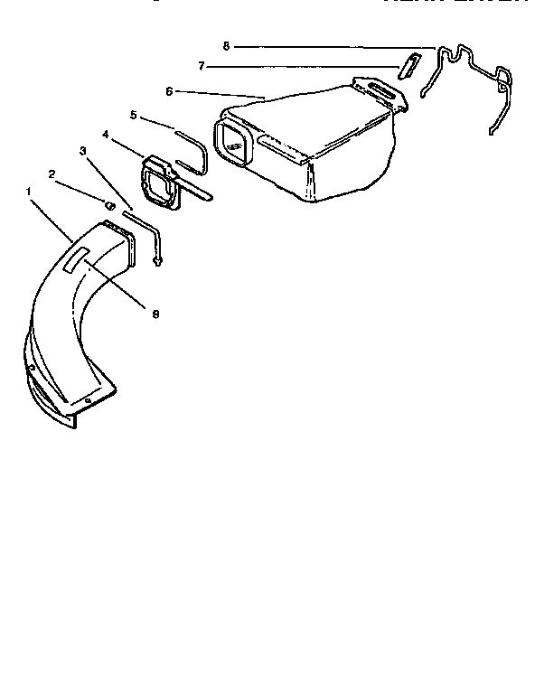 Rear Catcher Assembly Diagram and Parts List for 10310 4900001 TO 4999999 Lawn Boy Lawn Mower